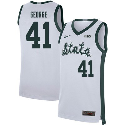 Men Michigan State Spartans NCAA #41 Conner George White Authentic Nike 2020 Retro Stitched College Basketball Jersey MK32T12VP